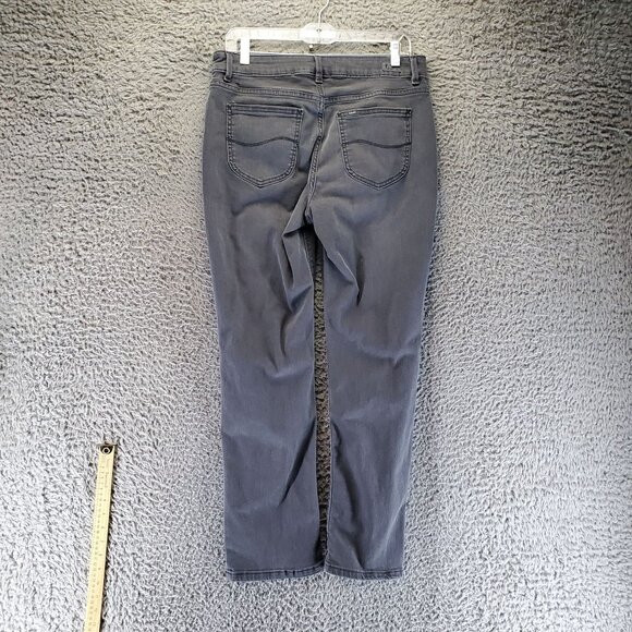 Lee Jeans Womens Size 12 Short Gray Regular Fit Straight Stretch Denim - Picture 11 of 12
